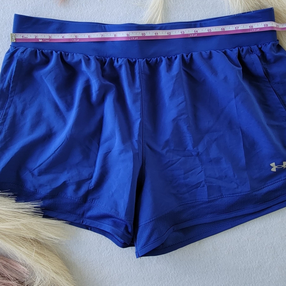 NEW Under Armour Women's 2XL Blue Athletic Shorts Loose Heatgear Solid - Picture 9 of 12